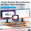 Laptop Docking Station Stand 11-IN-1 Triple Display HDMI DP 4K60Hz Gigabit Ethernet USB3.1 PD100W SD/TF Card Reader Audio 360Swivel Laptop Stand with USB Hub for MacBookPro/Air/Dell/HP/Surface/Lenovo view 3