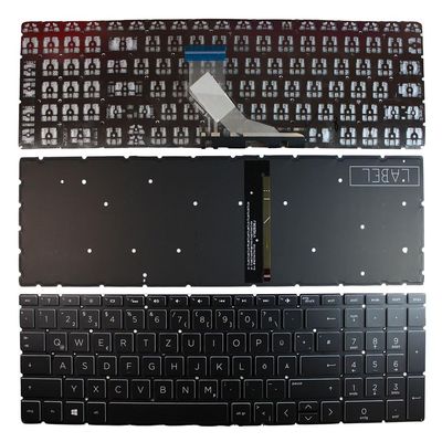 Power4Laptops German Layout Backlit Black and White Replacement Laptop Keyboard Compatible with HP Home 15-da0148nm