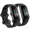 2 Pack Compatible with Fitbit Charge 5 Bands/Fitbit Charge 6 Bands for Women Men, Soft Breathable Sports Adjustable Replacement Wristbands for Women Men (Large 7.1''-9.1'', Black/Black) view 1