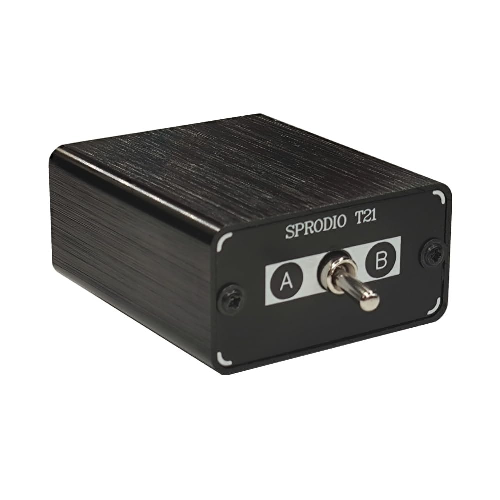 SPRODIO 2 Port 3.5mm Stereo Audio Switch Box AUX Headphone Speaker Manual selector switcher Use 6A Toggle Switch (2 in 1 Out / 1 in 2 Out) -T21