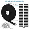 Nettbe 0.75" x19.68ft Hook and Loop Straps with 30 Buckles Adjustable Cut-to-Length Cable Ties - Reusable Nylon Fastening Tape Cable Straps for Storage or Organization (2in x 19.7ft) view 2