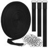 Nettbe 0.75" x39.4ft Hook and Loop Straps with 60 Buckles Adjustable Cut-to-Length Cable Ties - Reusable Nylon Fastening Tape Cable Straps for Storage or Organization (0.75in x 39.4ft) view 1