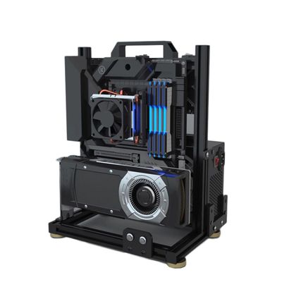 PC Test Bench Open Air Computer Case EATX Motherboard Chassis Aluminum Bracket DIY Bare Frame EATX Support 120 240 360 Liquid Cooling