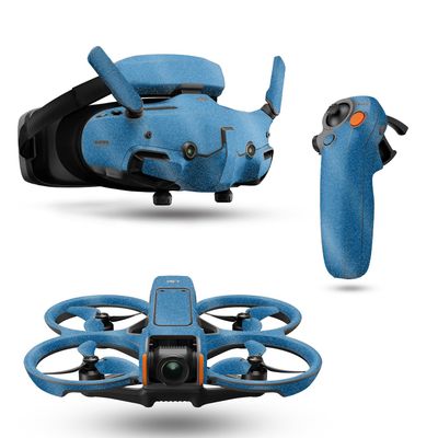 Glossy Glitter Drone Skin Compatible with DJI Avata 2 Bundle (2024) - Solid Blue - Premium 3M Vinyl Protective Wrap Decal Cover - Easy to Apply | Crafted in The USA by MightySkins