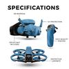 Glossy Glitter Drone Skin Compatible with DJI Avata 2 Bundle (2024) - Solid Blue - Premium 3M Vinyl Protective Wrap Decal Cover - Easy to Apply | Crafted in The USA by MightySkins view 2
