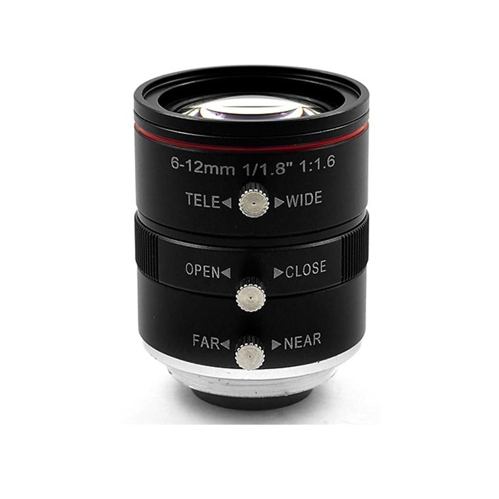 HD 3MP Industial CCTV Lens 6-12mm Varifocal C Mount 1/1.8 Inch Aperture F1.6 for Video Surveillance IP Cameras