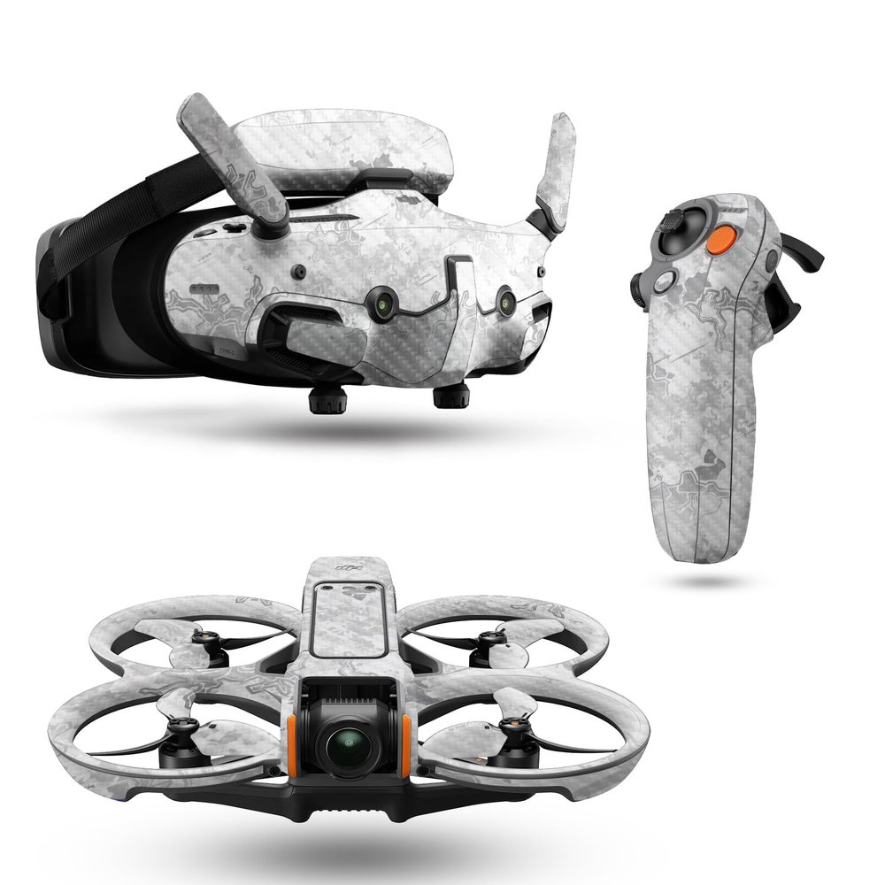 Carbon Fiber Drone Skin Compatible with DJI Avata 2 Bundle (2024) - Viper Snow - Premium 3M Vinyl Protective Wrap Decal Cover - Easy to Apply | Crafted in The USA by MightySkins