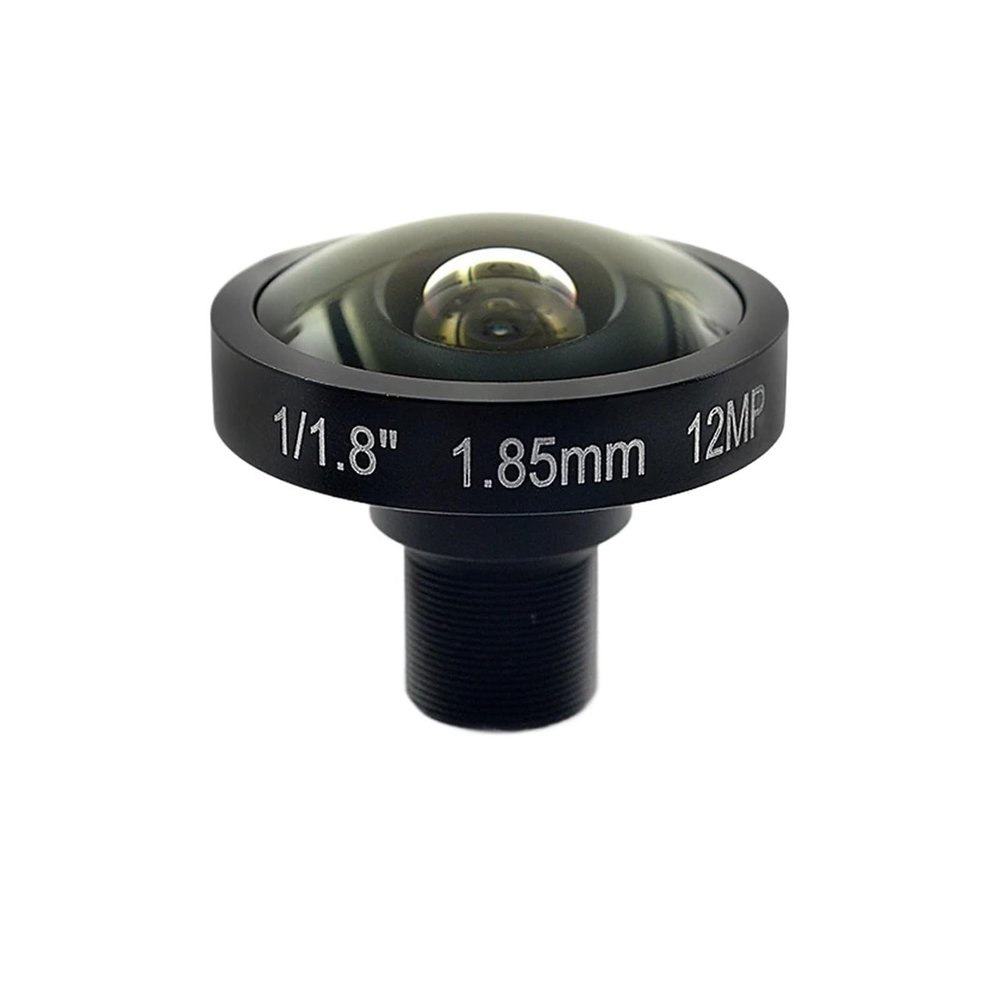 4K 12MP Fisheye Lens 1.85mm 1/1.8 185 Degree M12 Mount with 650nm IR Filter(1.85MM-IRFilter)