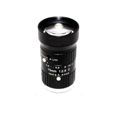 8MP CCTV Camera Lens 75mm C CS Mount Manual Iris F2.8 Aperture 1" Image Format Camera Industrial LENS