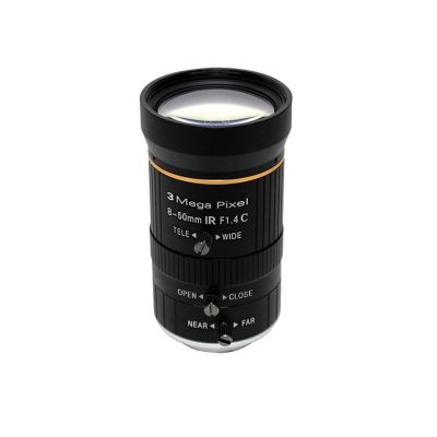 HD 3.0 Megapixel CCTV Lens 8-50mm C Mount F1.4 1/2" Manual IRIS Zoom Compatible with Industrial Microscope Camera