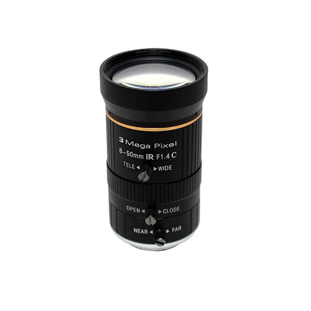 HD 3.0 Megapixel CCTV Lens 8-50mm C Mount F1.4 1/2" Manual IRIS Zoom Compatible with Industrial Microscope Camera