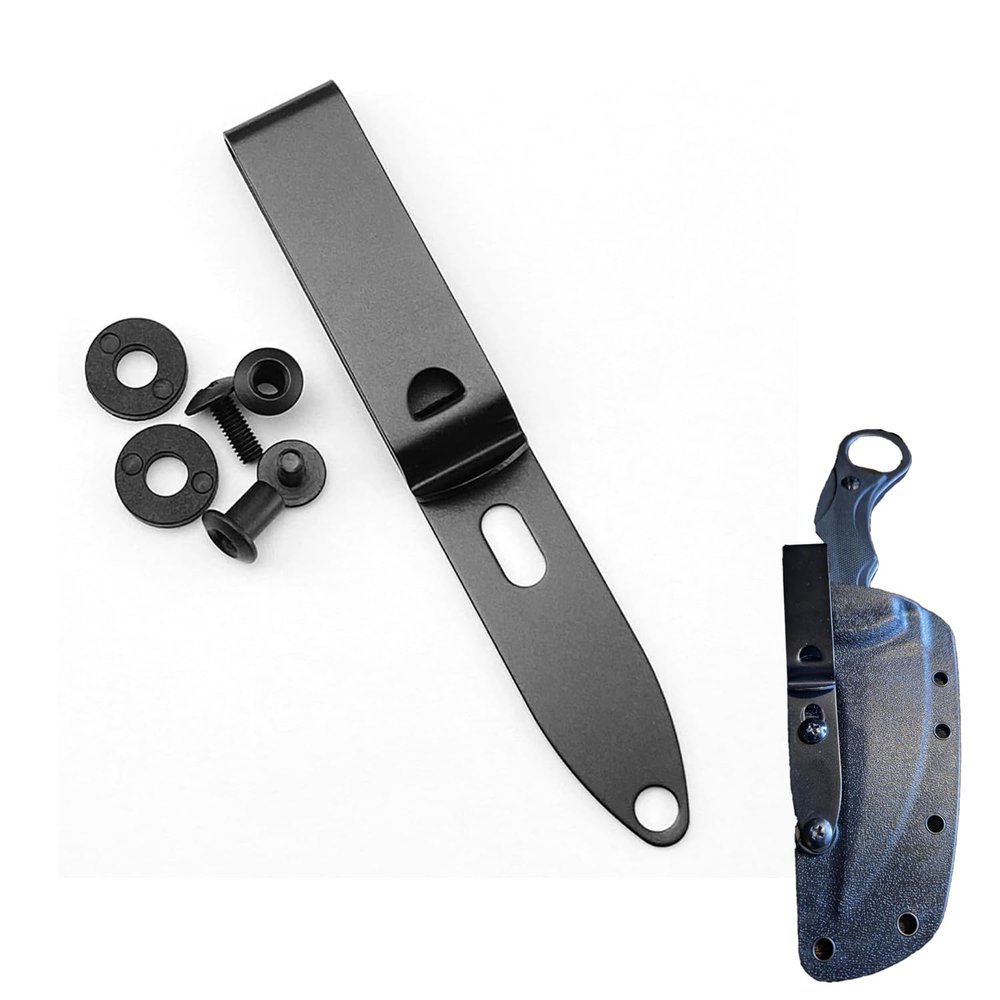 Kydex Belt Clip Knife Sheath Kit, Stainless Steel Kydex DIY Holster Kit, Knife Clips Replacement with Screws, Universal Metal Belt Clip for Knife Sheaths, IWB Holster Belt Clip (Large)