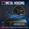TRENDnet 18-Port Gigabit EdgeSmart PoE+ Switch, TPE-TG182ES, 240W PoE Power Budget, 16 x Gigabit PoE+ Ports, 2 x Gigabit SFP Ports, Managed Network Ethernet Switch, Lifetime Protection, Black view 4