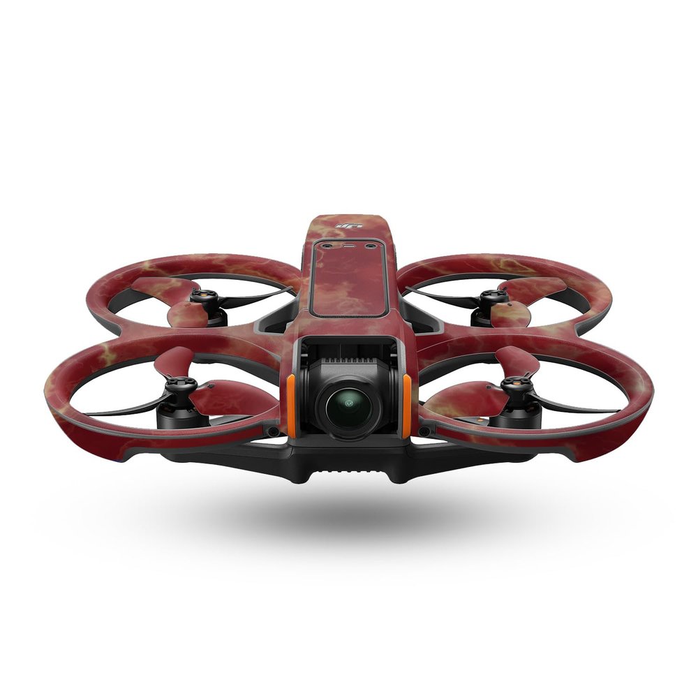 Drone Skin Compatible with DJI Avata 2 (2024) - Crimson Marble - Premium 3M Vinyl Protective Wrap Decal Cover - Easy to Apply | Crafted in The USA by MightySkins