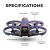 Glossy Glitter Drone Skin Compatible with DJI Avata 2 (2024) - Violet Stars - Premium 3M Vinyl Protective Wrap Decal Cover - Easy to Apply | Crafted in The USA by MightySkins view 2