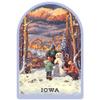 Lantern Press Sticker Iowa, Merry and Bright, Vintage Snowman, Die Cut Vinyl, (Waterproof Decal for Cars, Water Bottles, Laptops, Coolers), Small view 1