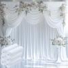 30ftx12ft Wrinkle Free White Backdrop Curtain, 6 Panels 12FT Height White Wedding Backdrop Drapes, Silky Polyester Back Drop Cloth for Birthday Photography Background Party Backdrop Draping view 1