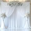30ftx12ft Wrinkle Free White Backdrop Curtain, 6 Panels 12FT Height White Wedding Backdrop Drapes, Silky Polyester Back Drop Cloth for Birthday Photography Background Party Backdrop Draping view 4