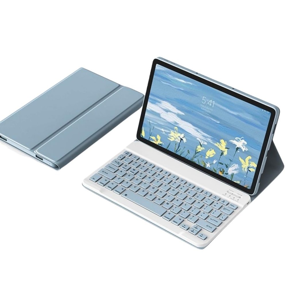 kaidisen Keyboard Case for Xiaomi Redmi Pad SE 11" Case with Detachable Keyboard Cute Color Keyboard Case,Mist Blue