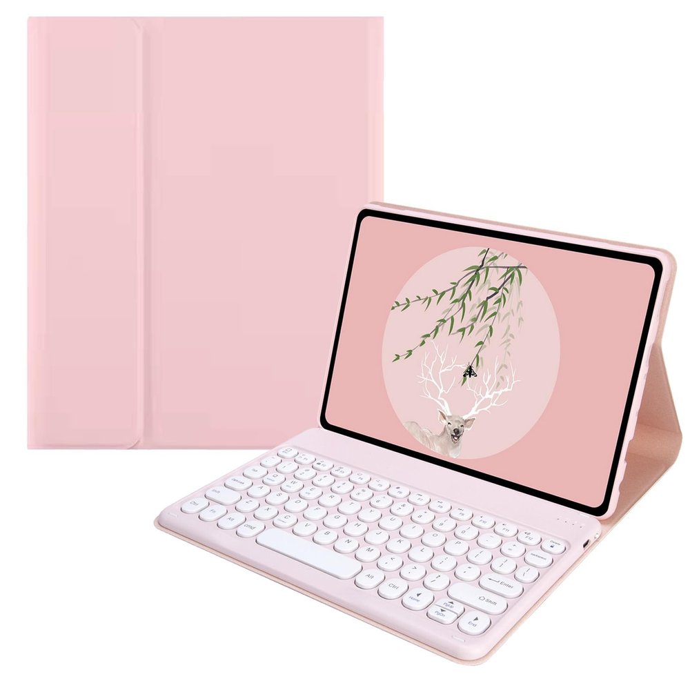 kaidisen Keyboard Case for Xiaomi Redmi Pad SE 11 inch Case with Keyboard Round Key Detachable Cute Color Keyboard Case,Pink