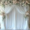 10ftx12ft Wrinkle Free White Backdrop Curtain, 2 Panels 12FT Height White Wedding Backdrop Drapes, Silky Polyester Back Drop Cloth for Birthday Photography Background Party Backdrop Draping view 1