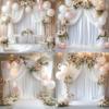 10ftx12ft Wrinkle Free White Backdrop Curtain, 2 Panels 12FT Height White Wedding Backdrop Drapes, Silky Polyester Back Drop Cloth for Birthday Photography Background Party Backdrop Draping view 2