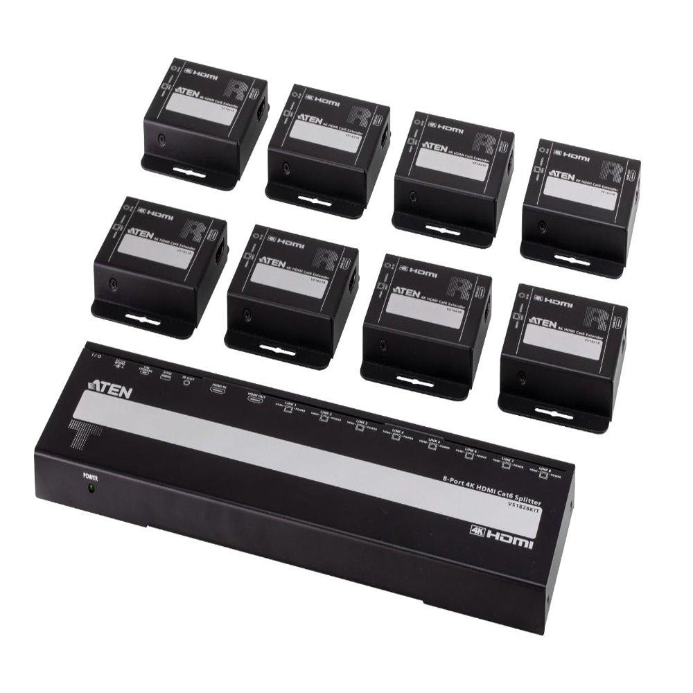 4K HDMI Cat 6 Splitter Kit with 8 Receivers by ATEN
