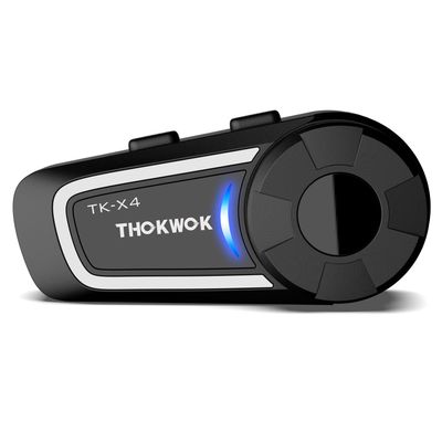 THOKWOK TK-X4 Motorcycle Bluetooth Headset, 6 Riders 2000m Helmet Intercom with Bluetooth 5.4/Music Share/Top-Tier Noise Reduction/HiFi Stereo Sound,Universal Communication System Headphones(1 Pack)