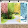 CORFOTO 9x6ft Four Seasons Tree Backdrop Four Seasons Backdrop Spring Summer Autumn Winter Nature Landscape Backdrop Same Place Four Season Photography Backdrop Birthday Art Photo Studio Prop view 4