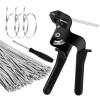 Stainless Steel Cable Tie Gun with 150pcs 11.8 Inch Metal Zip Ties, Heavy Duty Self-locking Metal Zip Ties Tool Kit, Adjustable Fastening and Cutting, for Chain Link Fence, Outdoor Fence, Exhaust Pipe view 1