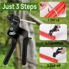Stainless Steel Cable Tie Gun with 150pcs 11.8 Inch Metal Zip Ties, Heavy Duty Self-locking Metal Zip Ties Tool Kit, Adjustable Fastening and Cutting, for Chain Link Fence, Outdoor Fence, Exhaust Pipe view 3