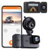 DirectNine Basics Dash Cam Front and Inside 2-inch IPS HD Display Screen G sensor Motion detection Loop recording Infrared night vision Car camera WiFi HD Dash Camera, black view 1