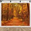 CORFOTO 5x4ft Autumn Backdrop Autumn Forest Backdrop Outdoor Autumn Scenery Photography Background Autumn Fall Leaves Backdrop Autumn Scenery Backdrop Wedding Birthday Party Decor Studio view 4
