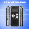 Tellegloww Ghost Hunting Equipment Paranormal Equipment for Ghost Hunting Digital EVP Voice Activated Recorder Rechargeable Recorder Device with Microphone, 8GB(Black) view 4