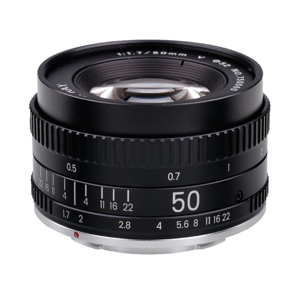 RISESPRAY 50mm f/1.7 Full-frame Manual Camera Lens for Canon Nikon SLR DSLR Camera (CANON EF)