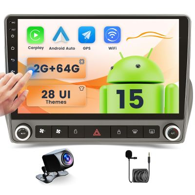 2+64GB Android Car Stereo for Chevrolet Chevy Camaro 2010-2015 Wireless Carplay Android Auto, 9 Inch Touchscreen Car Radio GPS Navi WiFi Bluetooth Backup Camera FM RDS Radio EQ SWC