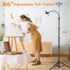 VICTIV 86" Tall Flexible Phone Tripod with Gooseneck, 82" Professional Aluminum Camera Tripod & Monopod for Camera DSLR view 3