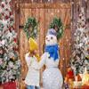 10x8ft Vinyl XMJJKUF Merry Christmas Backdrop Rustic Wooden Door Wreath Snowflake Xmas Tree Gift Background for Holiday New Year Party Banner Family Holiday Party Supplies view 3