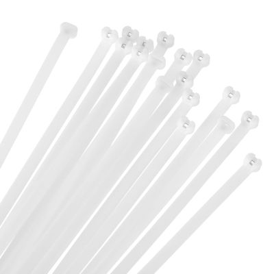MECCANIXITY Cable Zip Ties 1/4 Inch, 100 Pcs 12 Inch Metal Tooth Self-locking Wire Ties for Cord Management Indoor Outdoor, Tensile Strength 100 lbs, White