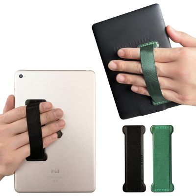 WUOJI Hand Holder Strap for ipad, Tablet Hand Holder Strap, Universal Handle Grip for iPad Kindle, Mini Tablets and Cases (Black Green) - 2PC