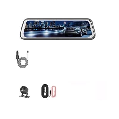 Mirror Camera for Car Touch Screen Video Recorder Rearview Mirror Dash Cam Front and Rear Camera Mirror DVR Black Box (Color : Front Camera 64GB), laiyong1987 (Dual Lens 32GB card)
