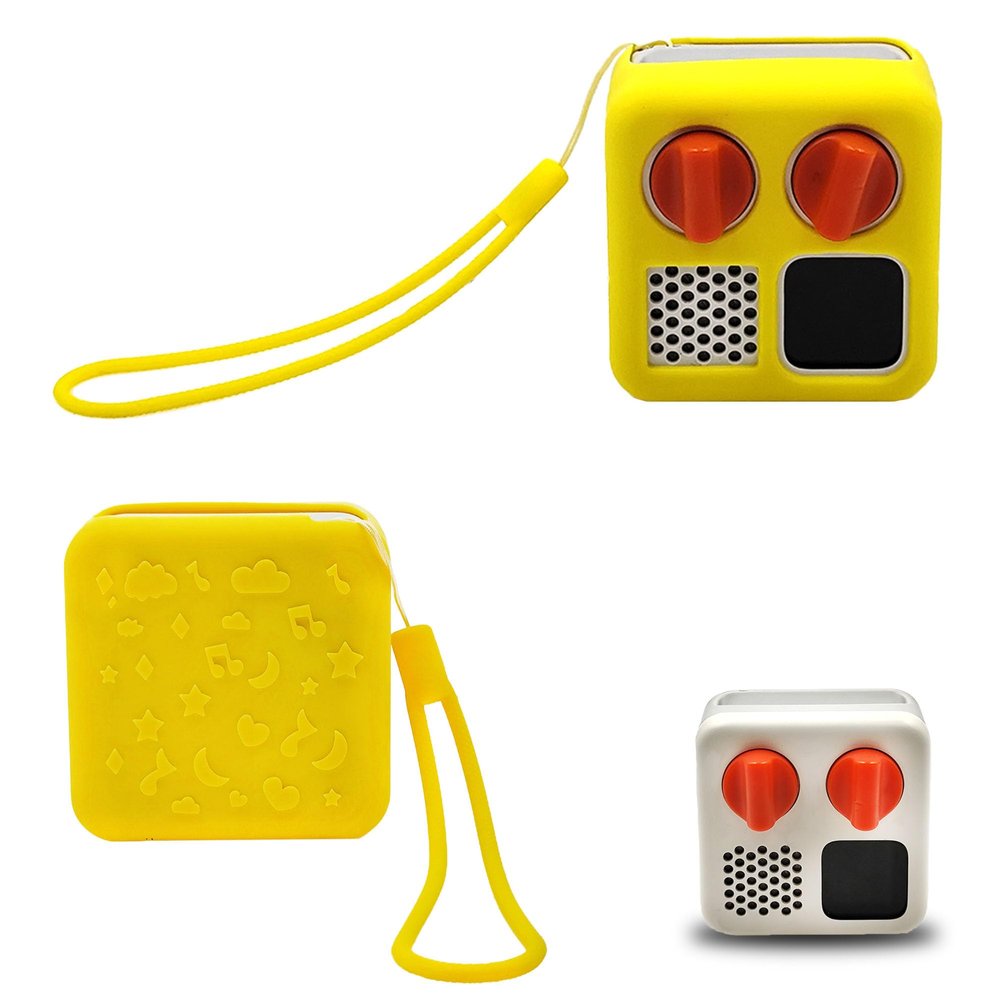 xcivi Anti-Slip Silicone Cover for YOTO Mini Audio Player, Protective Sleeve Case for Mini Player; Accessory for Kids Music Players (case only) (Yellow), YT003