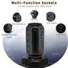 BOLTGY Flat Plug Total Fast Charging Station, Protector with 15 AC Outlets and 6 USB Ports (2 Fast Charge), Tower Surge Protector Power Strip, 6.5FT Extension Cord for Home Office Dorm Room. view 2