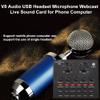 V8 Audio USB External Sound Card Headset Microphone Webcast Personal Entertainment Streamer Live Broadcast for PC Phone Computer view 3