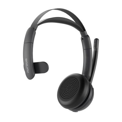 NUROUM Trucker Bluetooth Headset Noise Canceling, Wireless Headset with Mic for Work, Single Ear, Multi-Point/Mute, 45H Playback for Driving/Call Center/Work from Home/Office HP31SN