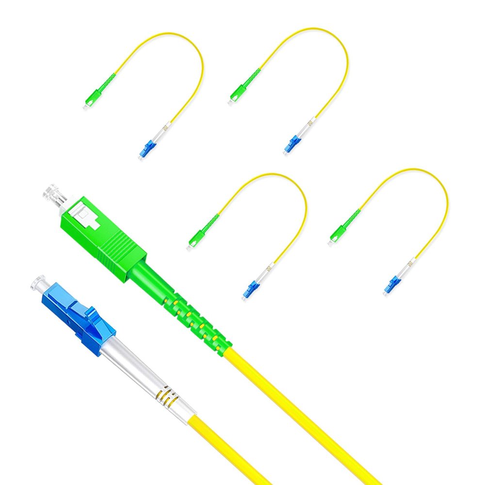5Pcs 0.3 Meter Fiber Optic Patch Cord SC APC to LC UPC, Simplex Single Mode Fiber Cable Jumper OS2 G652D 9/125m, 1310nm/1550nm LSZH 3.0mm