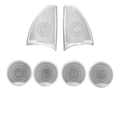 VNFEJEJR Fit for Benz C E Class GLC W205 W213 X253 2015-2023 Stainless Steel Car Door Trumpet Treble Speaker Cover Car Accessories Door Audio Speaker Cover(for GLC X253)