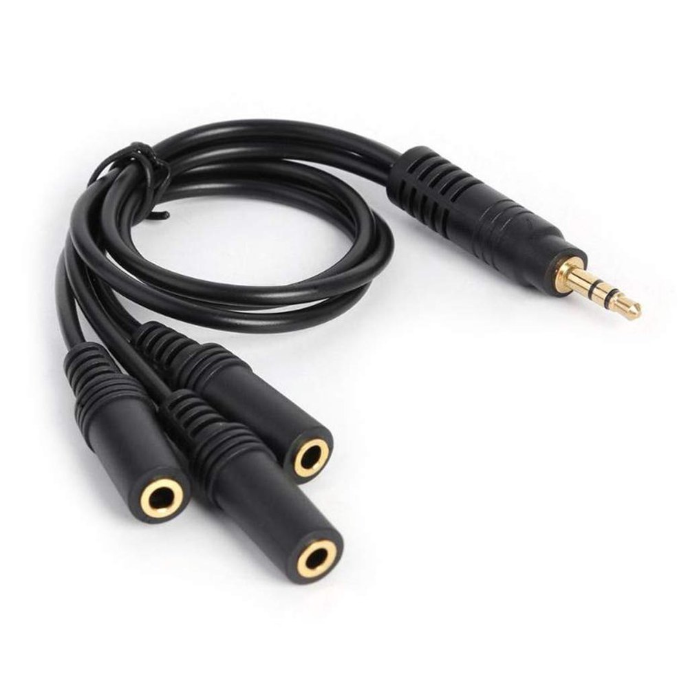 3.5mm Gold Plated PVC 3-Pole Plug to 3 Way Stereo Headphone Splitter Adapter Cable AUX Output Adapter