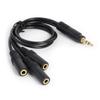 3.5mm Gold Plated PVC 3-Pole Plug to 3 Way Stereo Headphone Splitter Adapter Cable AUX Output Adapter view 1