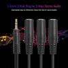 3.5mm Gold Plated PVC 3-Pole Plug to 3 Way Stereo Headphone Splitter Adapter Cable AUX Output Adapter view 4